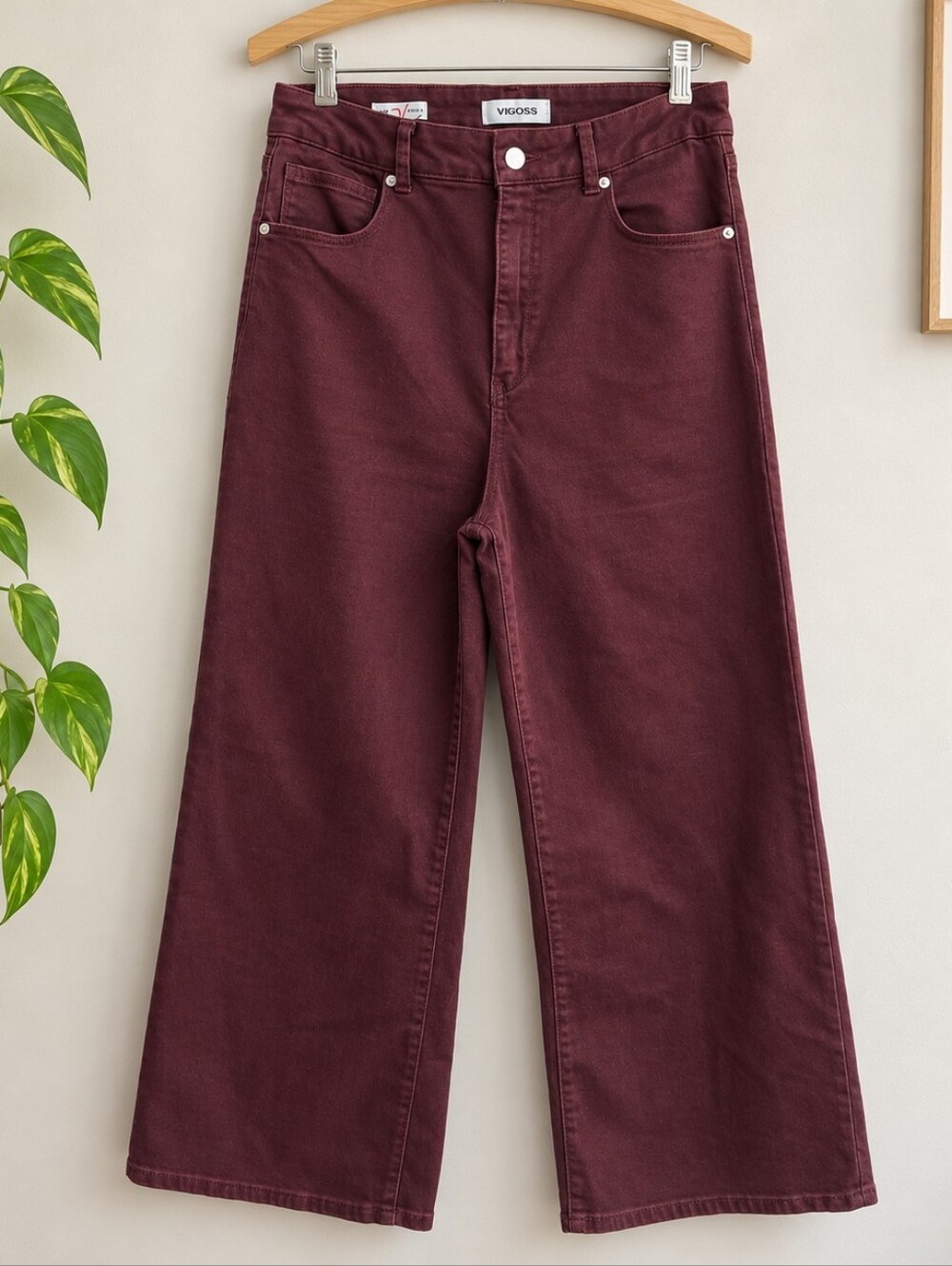 VIGOSS Maroon Wide Leg Pants